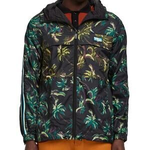 Scotch & Soda Men's Seasonal Palm Print Hooded Rain Jacket Men's Medium